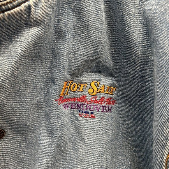 Vtg Bonneville Flats Racing Hot Salt Wendover Denim Jacket Varsity Size XL - Picture 3 of 16